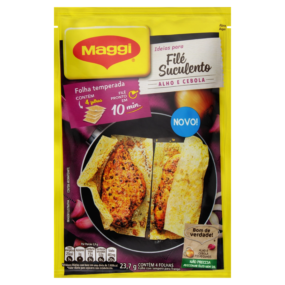 Folha Temperada Para Frango Alho E Cebola Maggi Envelope 4 Unidades