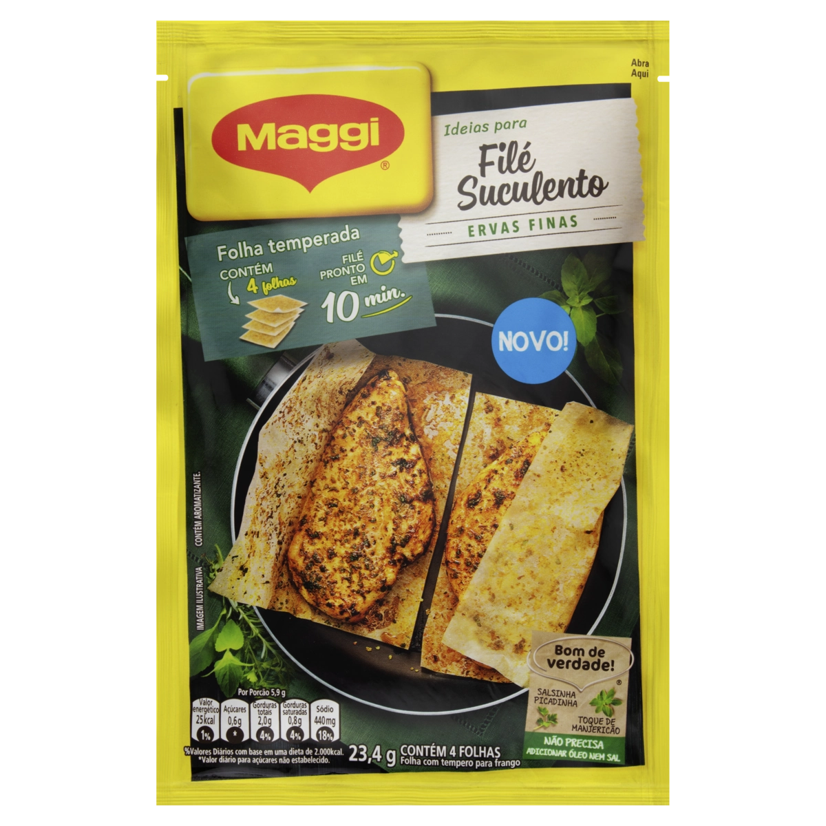 Folha Temperada Para Frango Ervas Finas Maggi Envelope 4 Unidades
