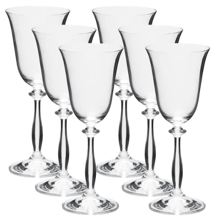Jg.6 Tacas V.branco 185ml Bohemia Cristal Angela