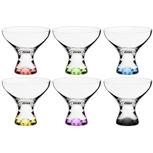 Jogo 6 taças sobremesa Vega cristal 330ml colorido Bohemia