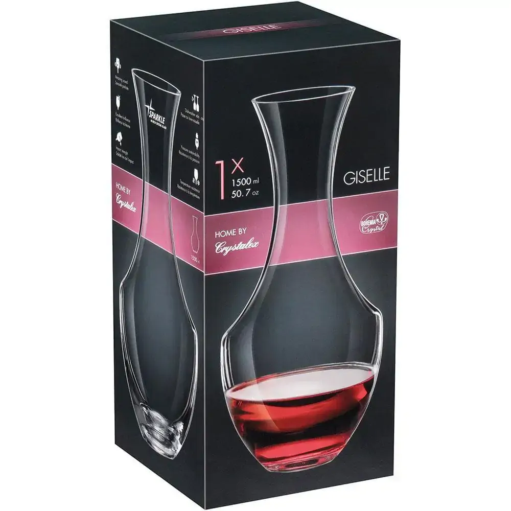 Decanter Vinho 27X13X13Cm 1,5L Cristal Trans Bohemia Giselle