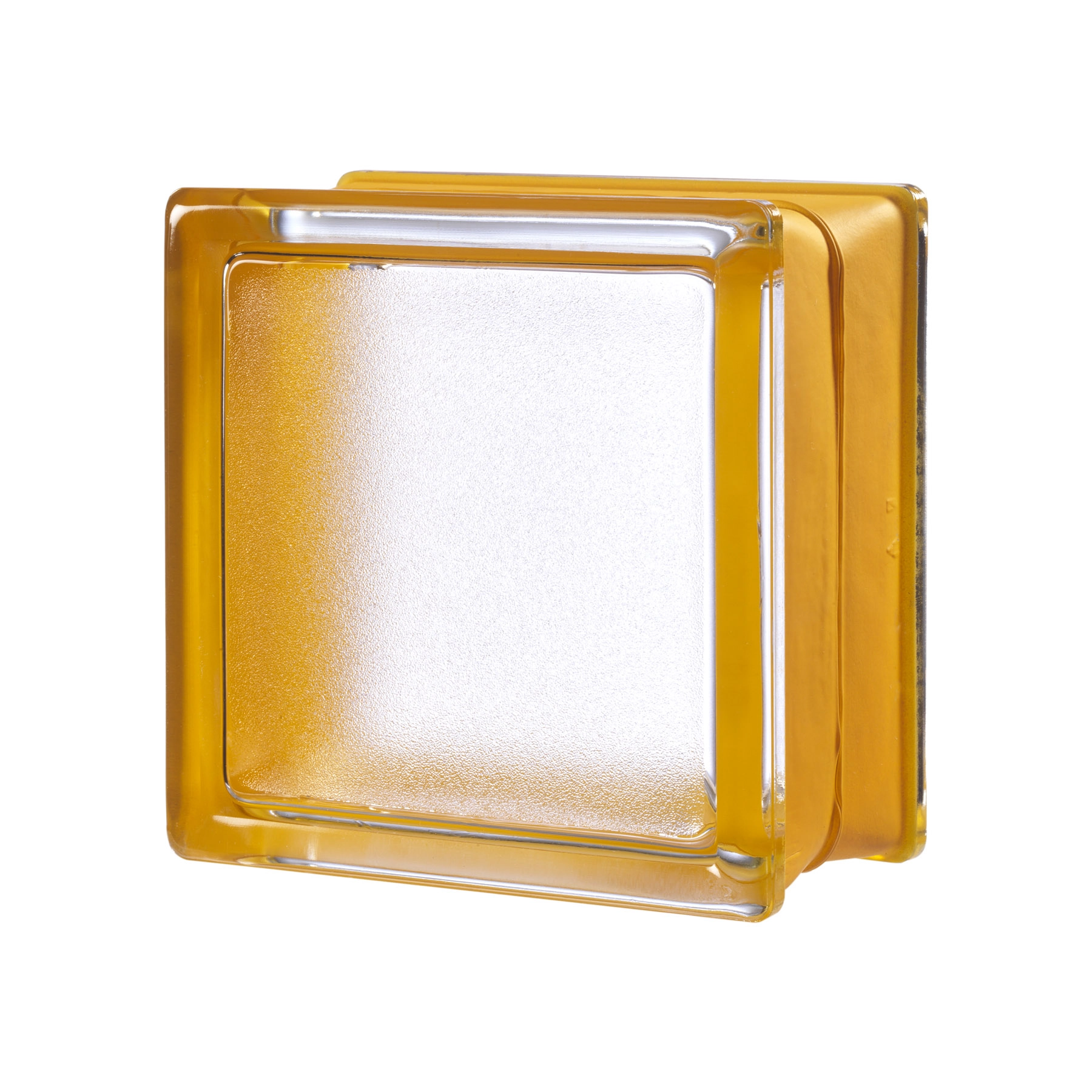 Mini Bloco de Vidro Clássico Laranja 14,6x14,6x8cm Seves Glass Block