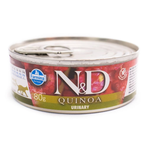 Ração úmida Farmina N D Quinoa Urinary Para Gatos Adultos 80g