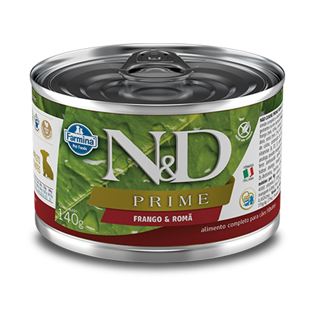 Lata N D Caes Filhotes Prime Frango 140g