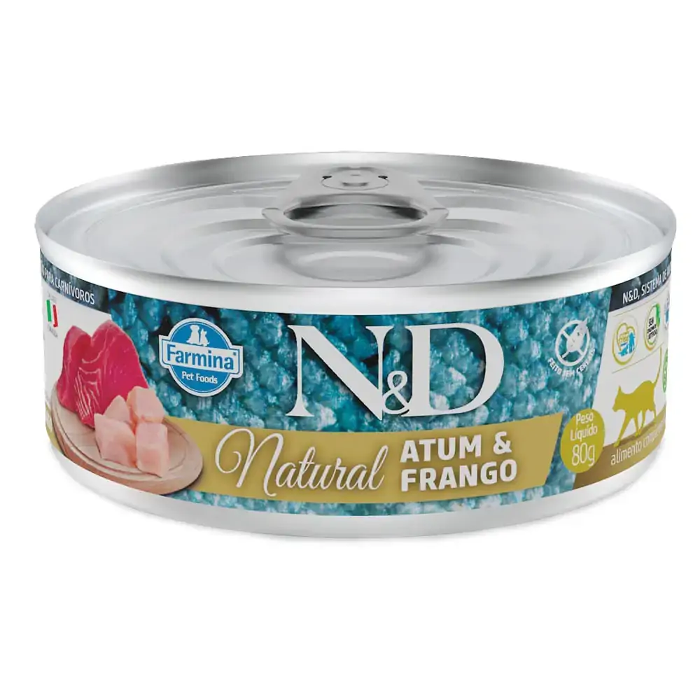 Nd Feline Wet Natural Atum E Frango 80g