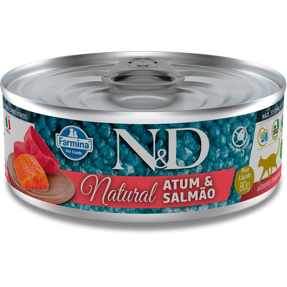 Nd Feline Nat Umido Atum C Salmao 80g