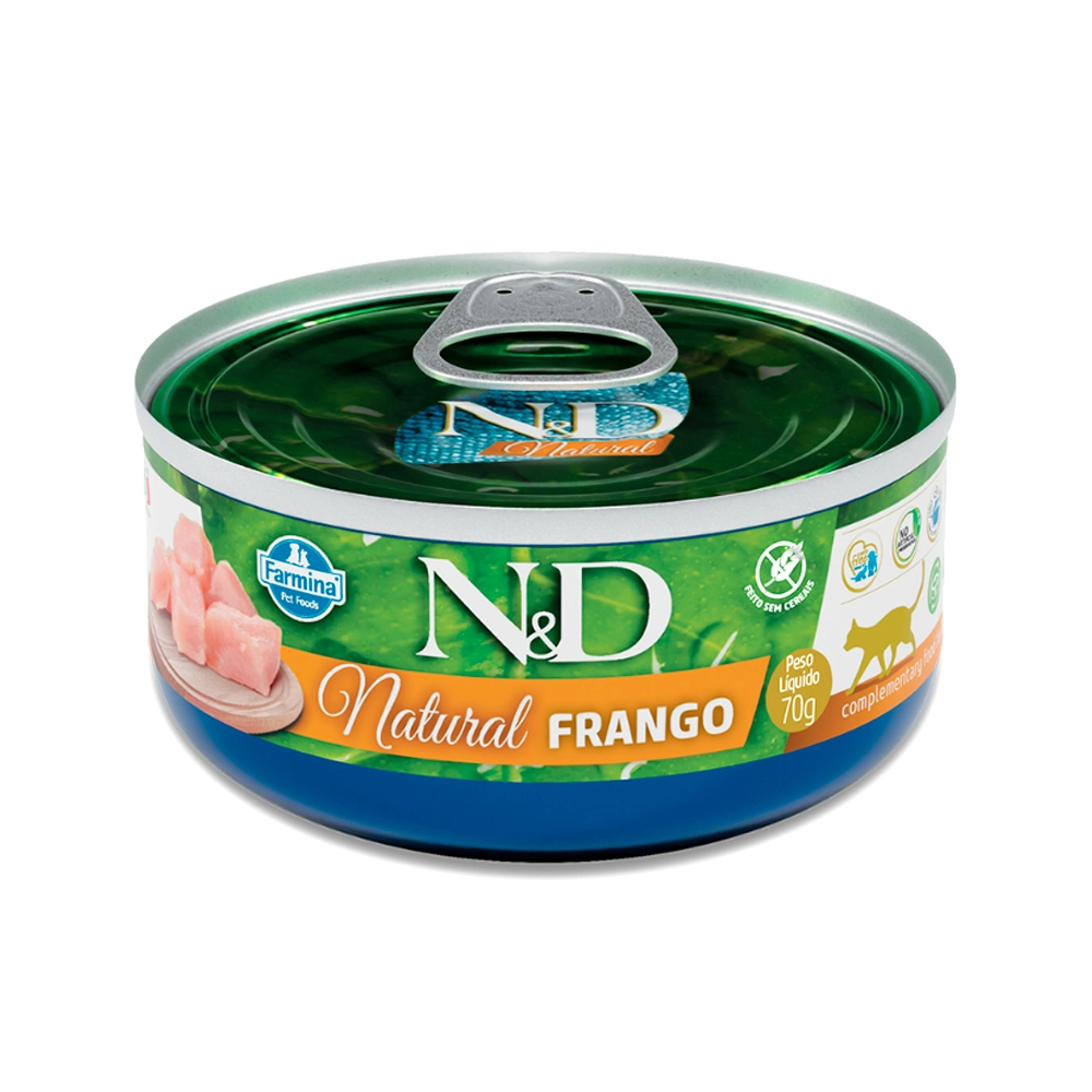 Ração úmida Para Gato Sabor Natural Frango Grão Adulto N D Farmina 80g