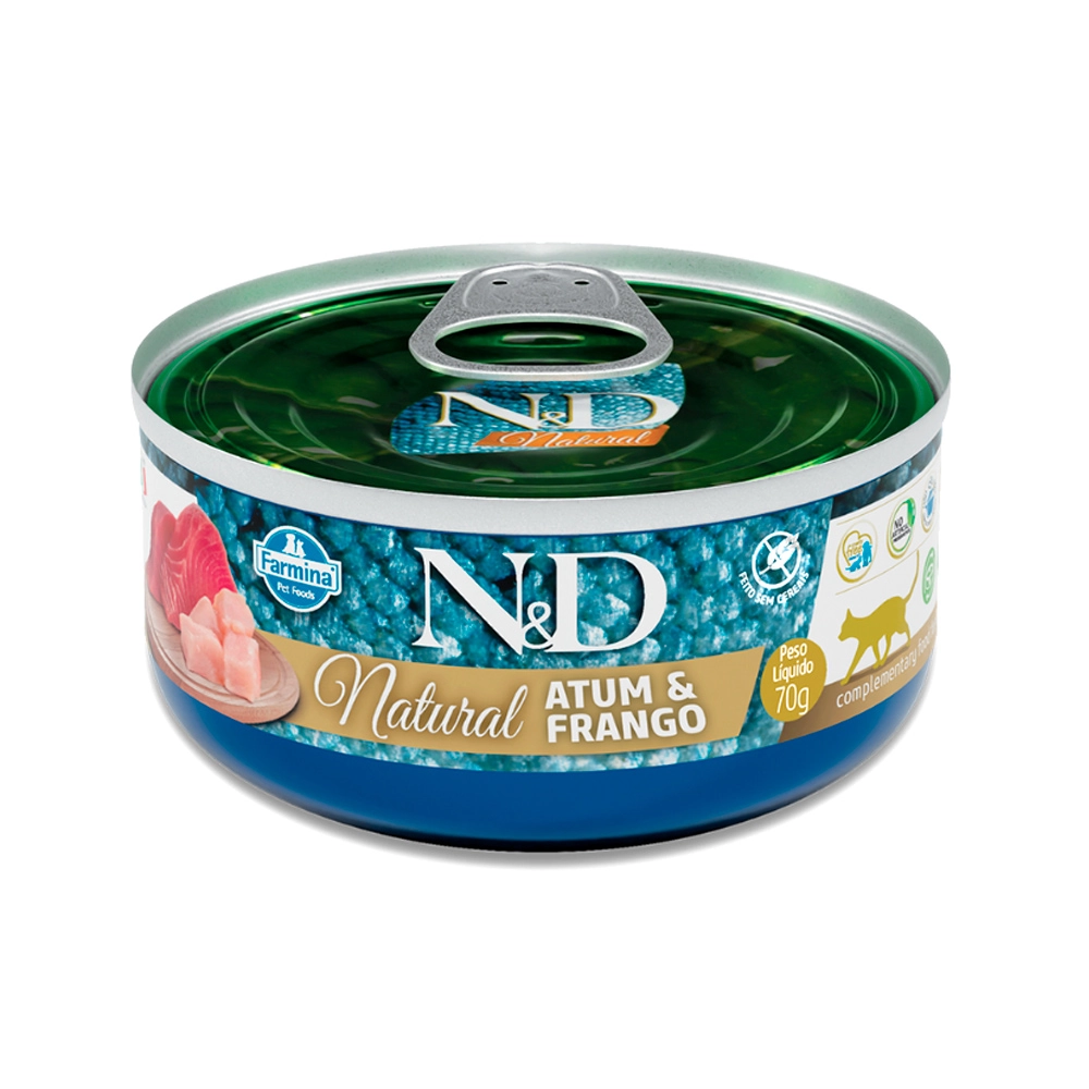 Comida Natural Feline Wet Atum E Frango N D Farmina 80g