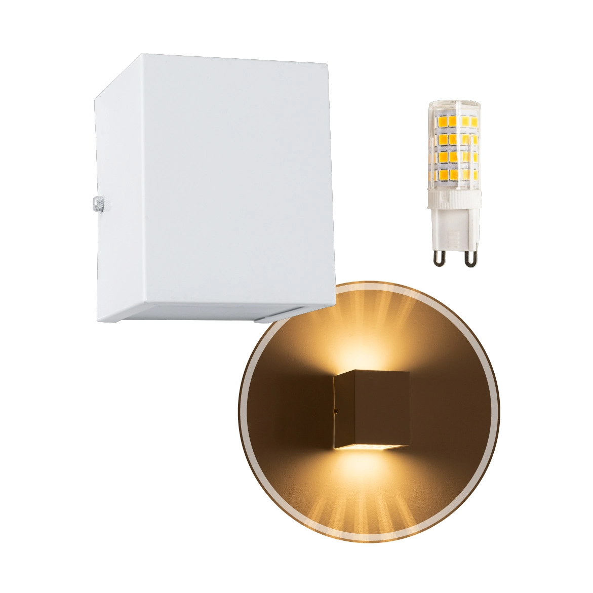 Arandela Efeito 10 Fachos Alumínio Branca + lâmpada Led G9 5w Bivolt Branco Quente St910