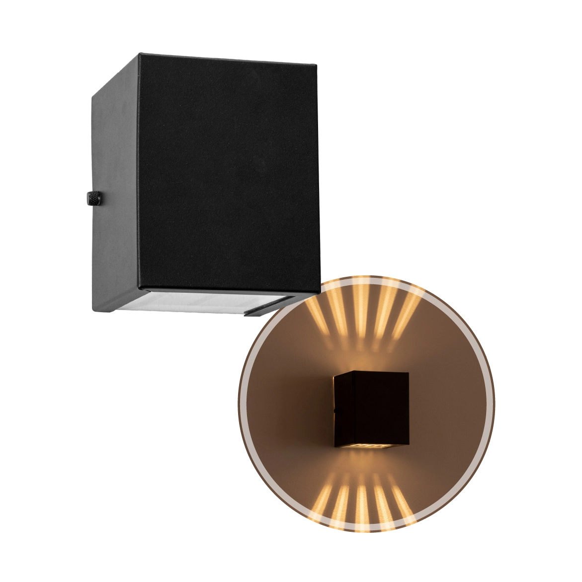 Arandela Efeito 10 Fachos Alumínio Preta + Lâmpada Led G9 5W Bivolt Branco Quente St910