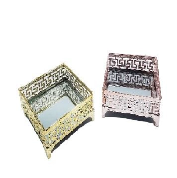 Bandeja Decorativa Metal 12,5x12,5cm Ref.f210808