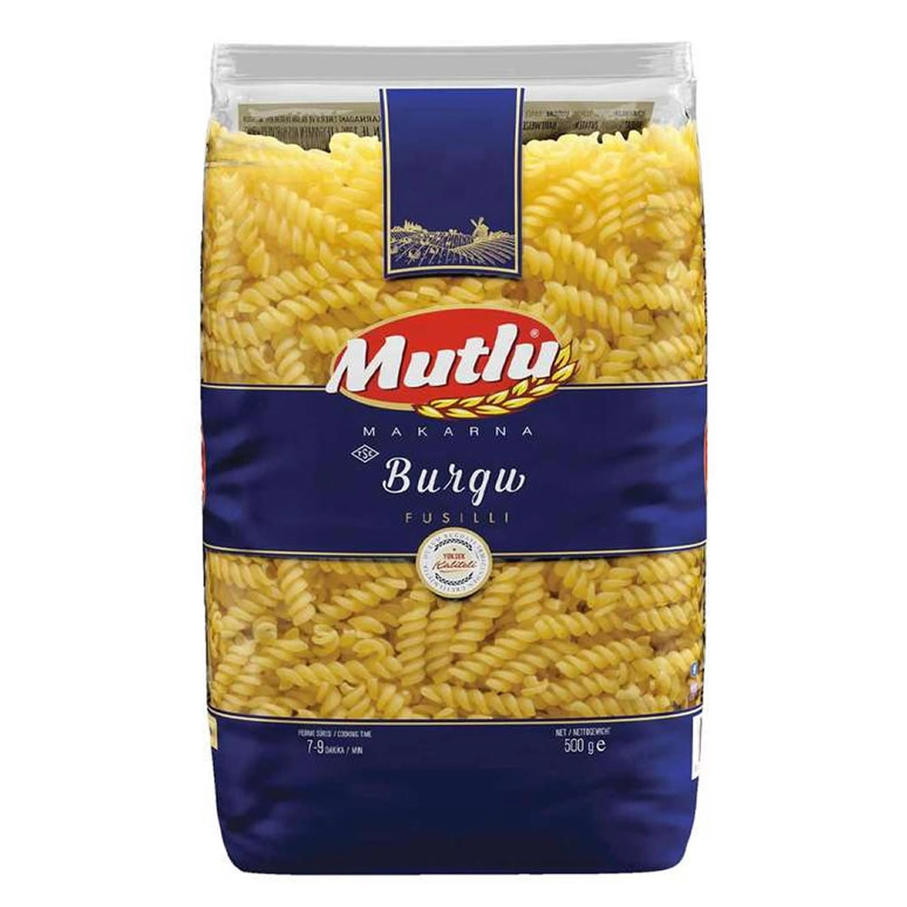 Macarrão De Sêmola De Trigo Grano Duro Fusilli Mutlu Pacote 500g