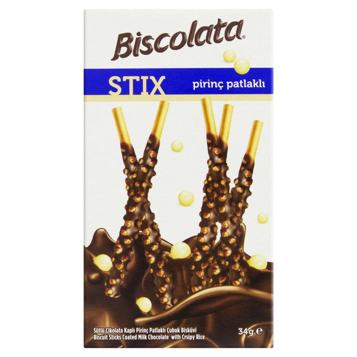 Biscoito Palito Arroz Crocante Biscolata Caixa 34g
