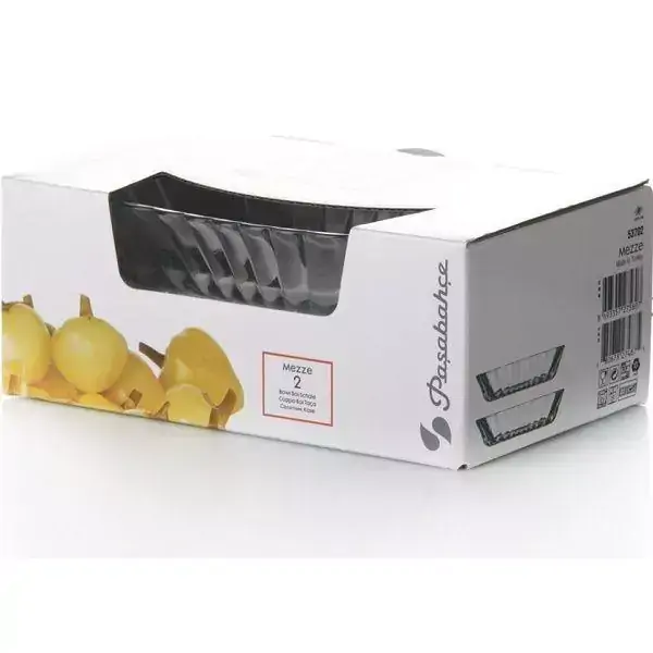Jogo de BOWLS Retangulares Mezze em Vidro L16XP10XA3CM 2 Peças Pasabahce 53702 46442