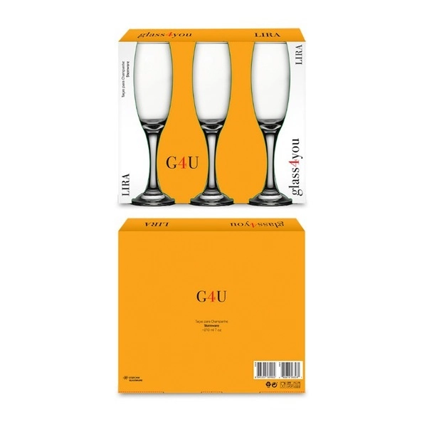 Conjunto Taca Champanhe Class Home C/3 Eden G4u 190ml