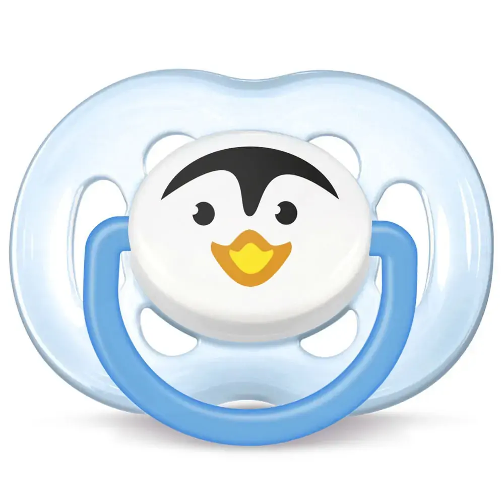 Chupeta Azul Pinguim Freeflow 6 18m Bpa Free Scf183/14 Avent Philips