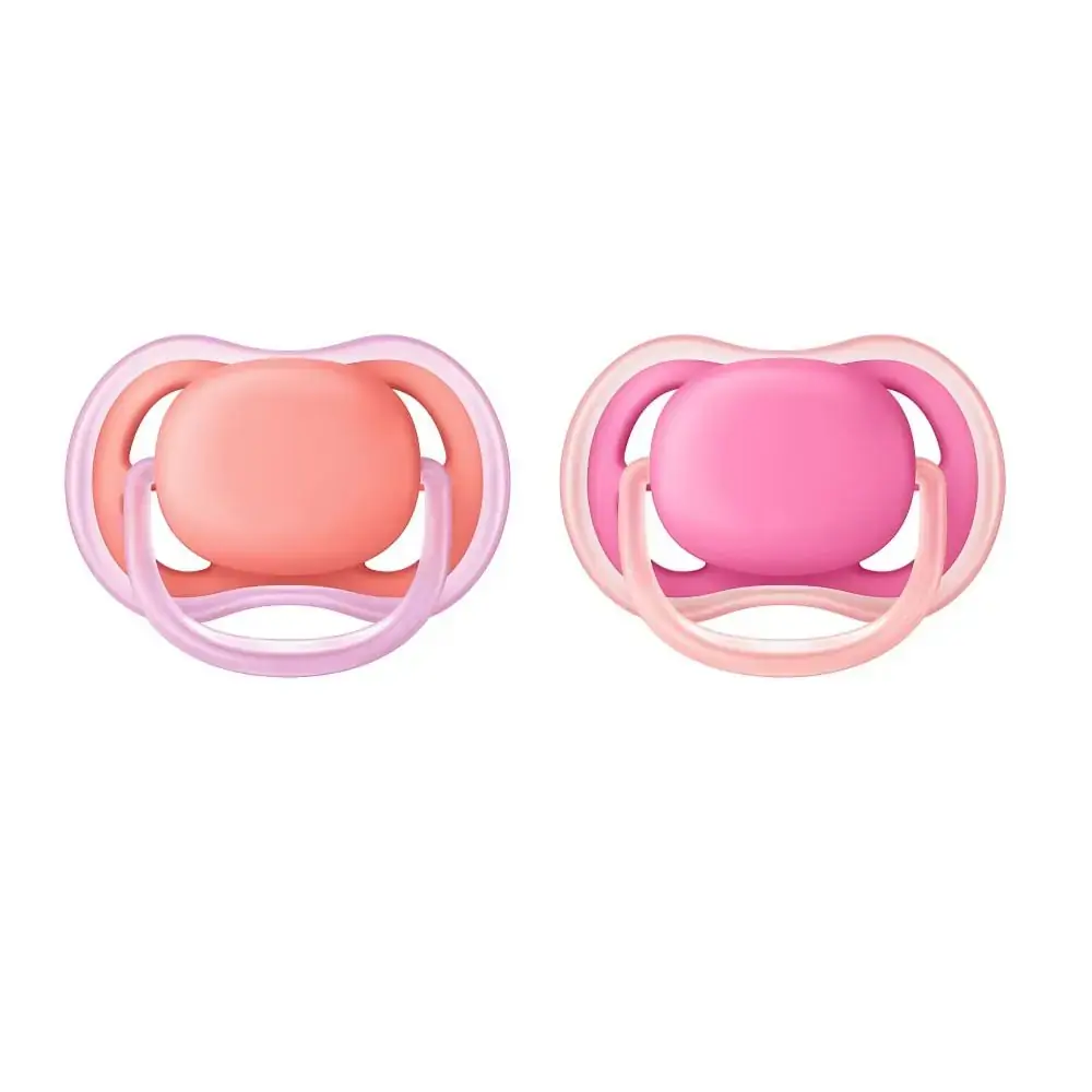 Conjunto com 2 Chupetas Ultra Air - Lisa Rosa - 6 a 18 Meses - Philips Avent