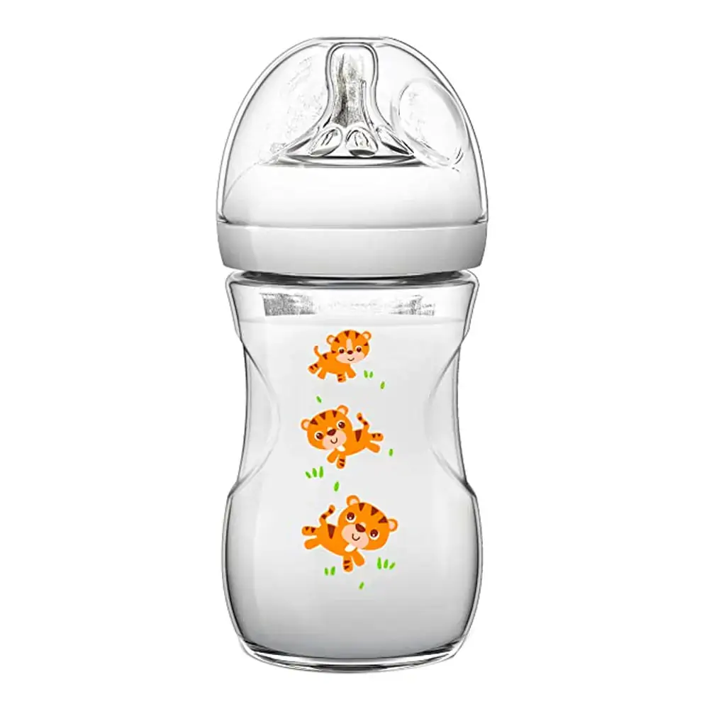 Mamadeira Anticólica 260ml AVENT com Bico Pétala 1m+ (Tiger)