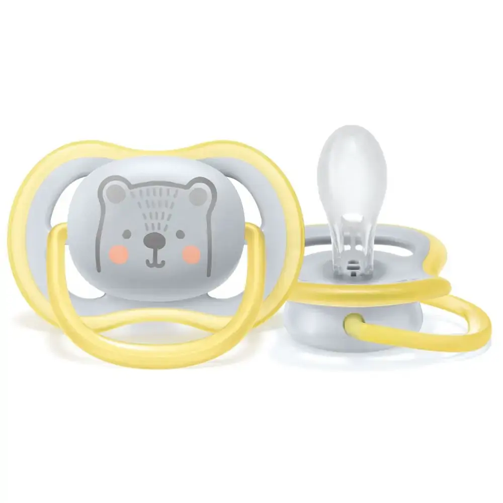 CHUPETA ULTRA AIR UNITARIA URSO 6-18M AMARELA PHILIPS AVENT