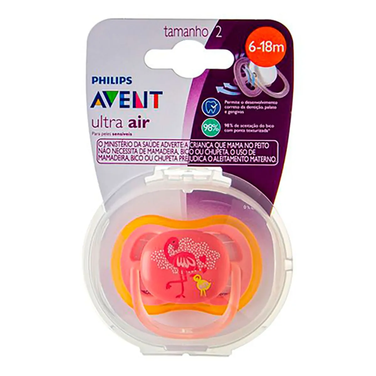 Chupeta Ultra Air 6 a 18 meses Philips Avent -Flamingo