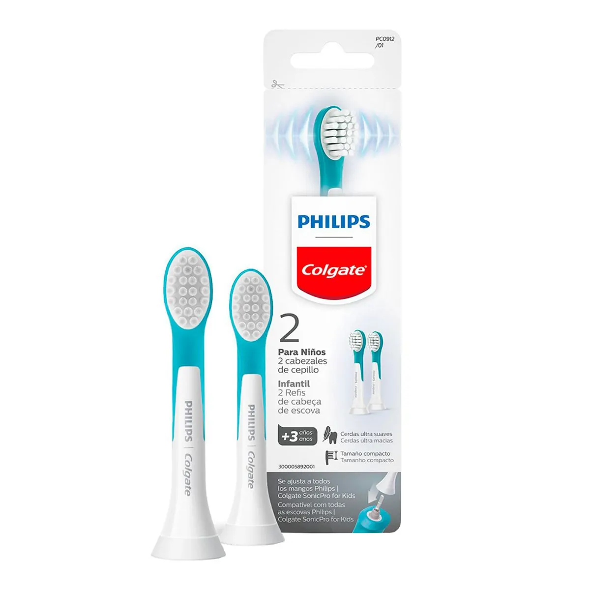 Refil Escova Dental Eletrica Philips Colgate Kids Com 2 unidades