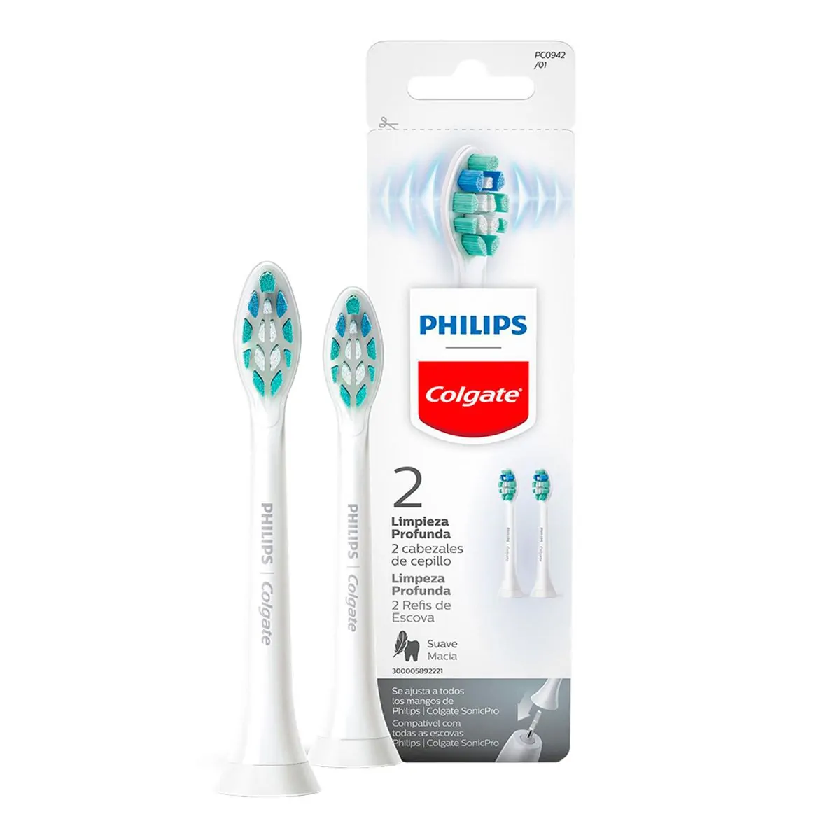 Refil para Escova de dente Elétrica Philips Colgate Limpeza Profunda 2 unid