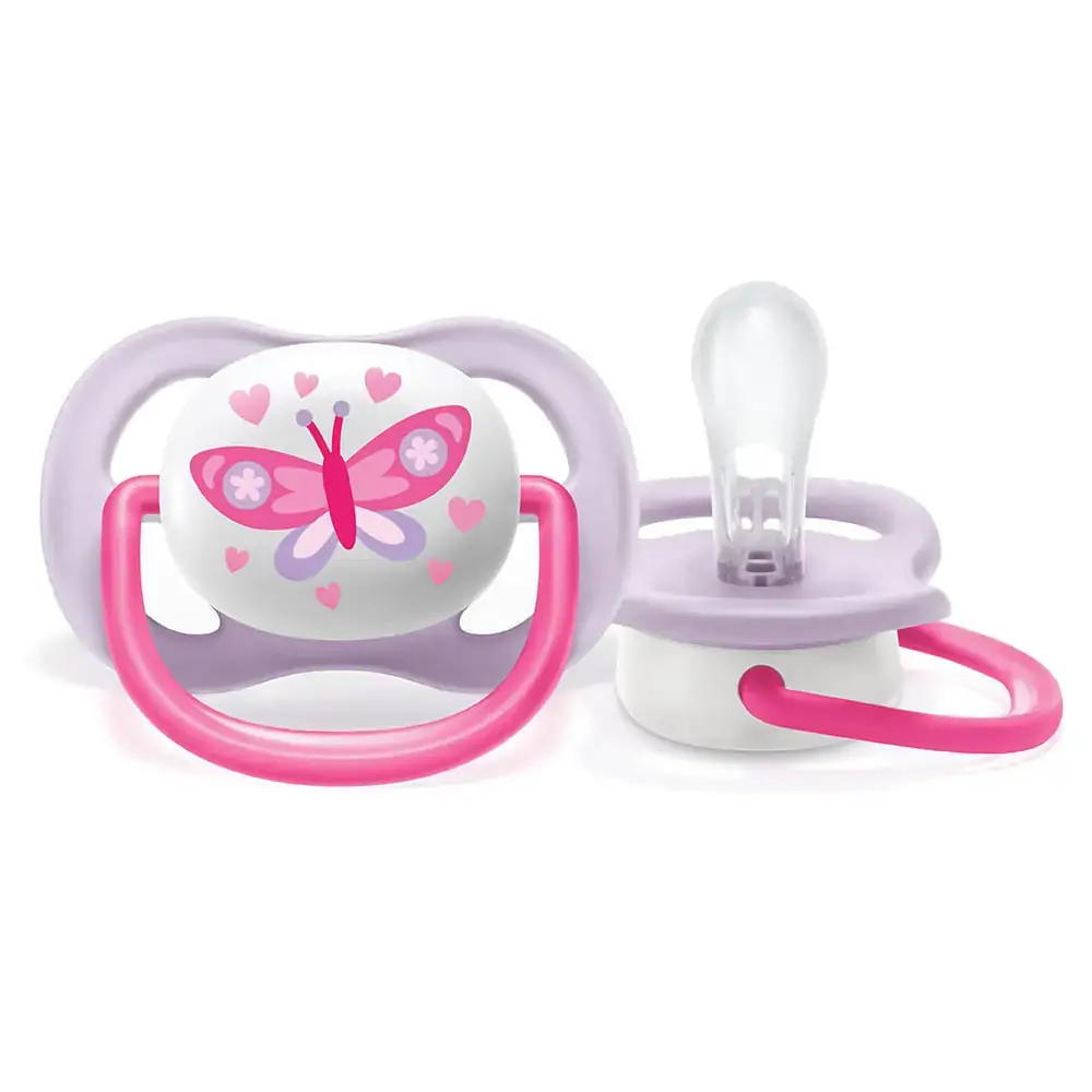 Chupeta Ultra Air Animais 0 6m Pinguim Roxo Avent