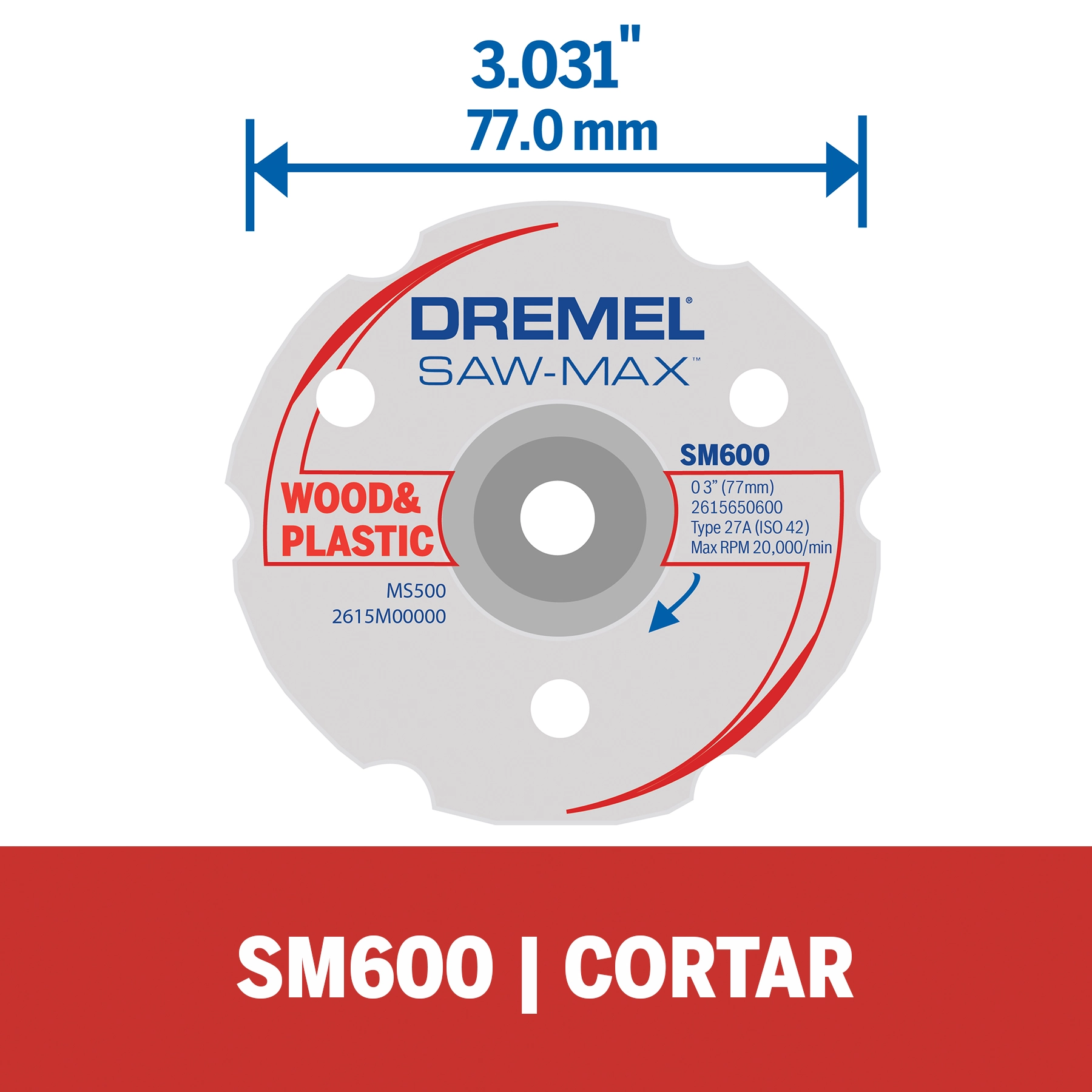Dremel Disco De Corte Rente Saw-Max Para Madeira e Plástico (Modelo DSM600)