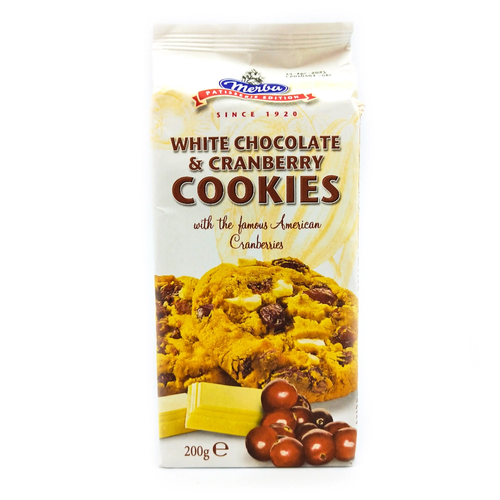 Merba White Chocolate Amp; Cranberry Cookies 200 G