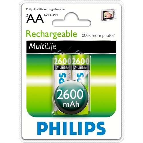 Pilha Aa Pequena Recarregavel Com Duas R6b2a26097 Philips