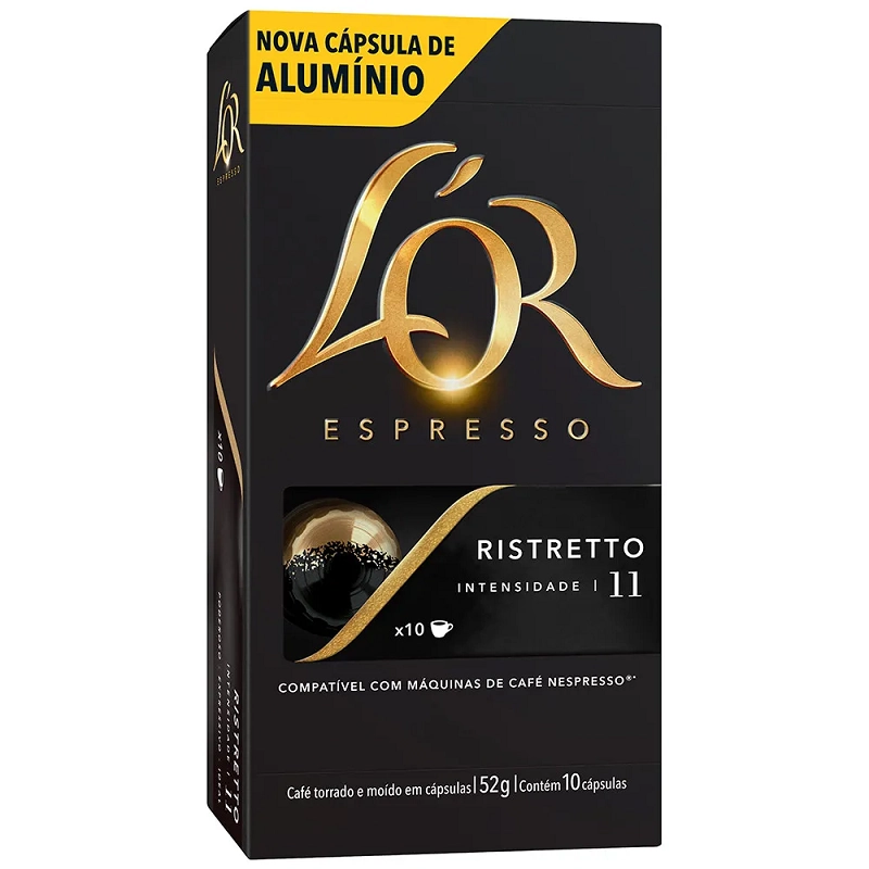 Café Em Cápsula Torrado E Moído Ristretto Espresso Descafeinado Lor Caixa 52g 10 Unidades