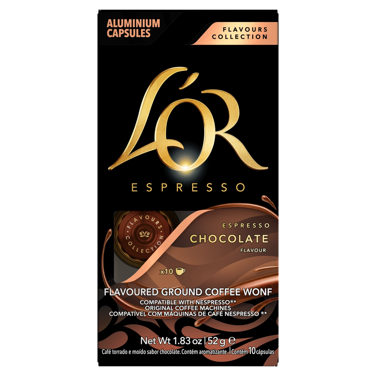 Café Em Cápsula Torrado E Moído Espresso Chocolate Lor Caixa 52g 10 Unidades
