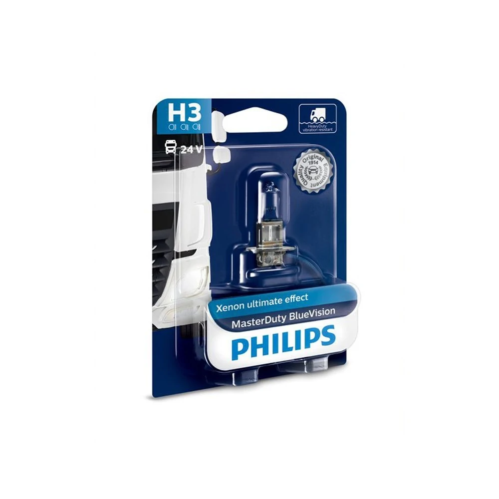 Lâmpada H3 24V 70W Master Duty 3700K Blue Vision - PHILIPS 13336MDBVB1