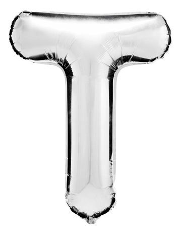 Balao Prata 40 Letra T Ref 84891 Funny Fashion
