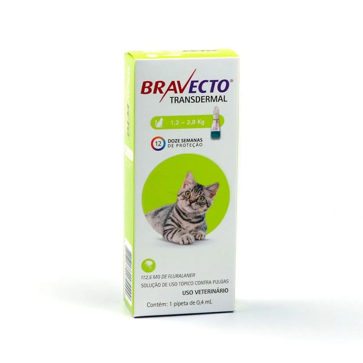 Antipulgas Bravecto Transdermal  112,5mg Gatos 1,2 a 2,8kg