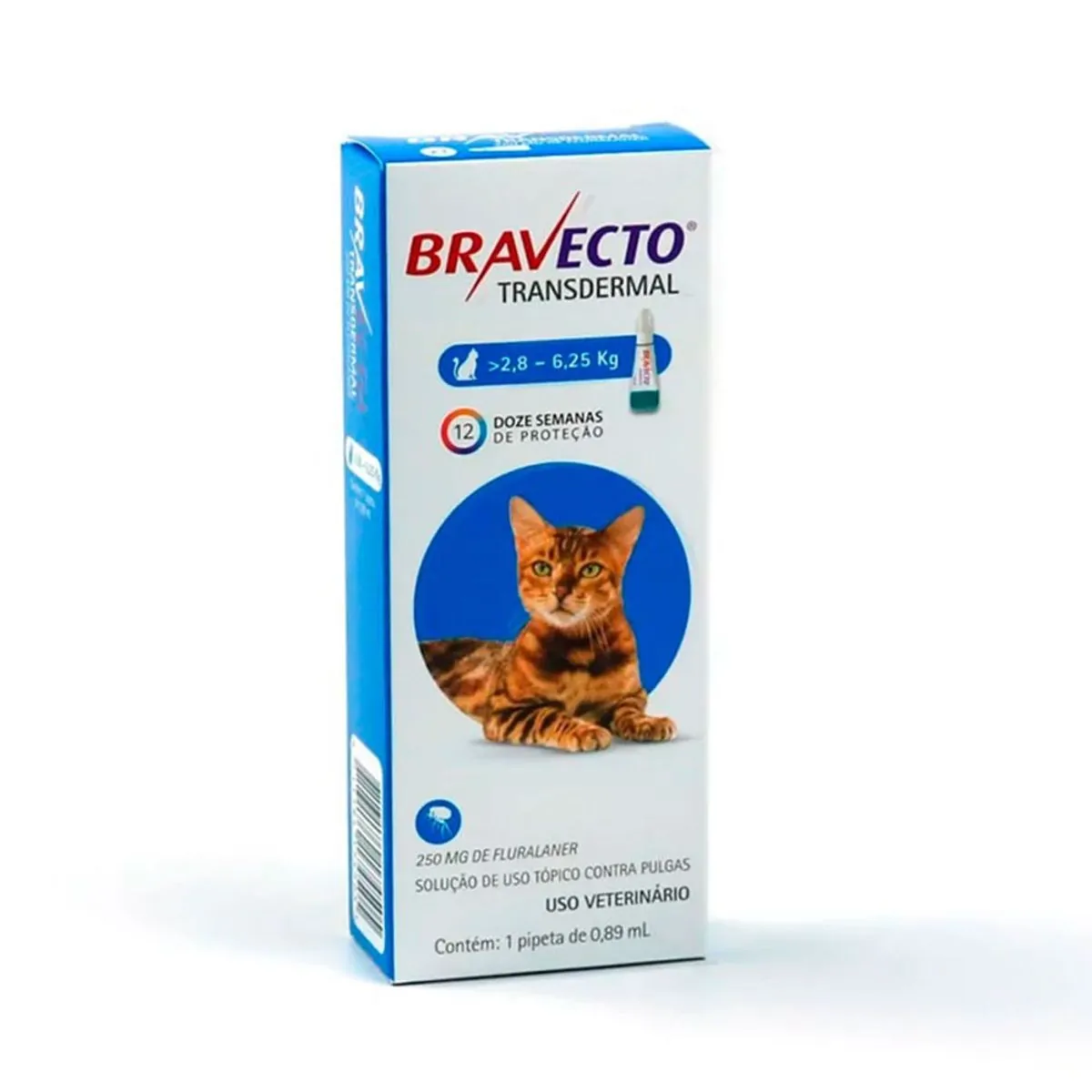 Bravecto Gatos de 2,8 a 6,25kg Antipulgas Transdermal 250mg 1 pipeta