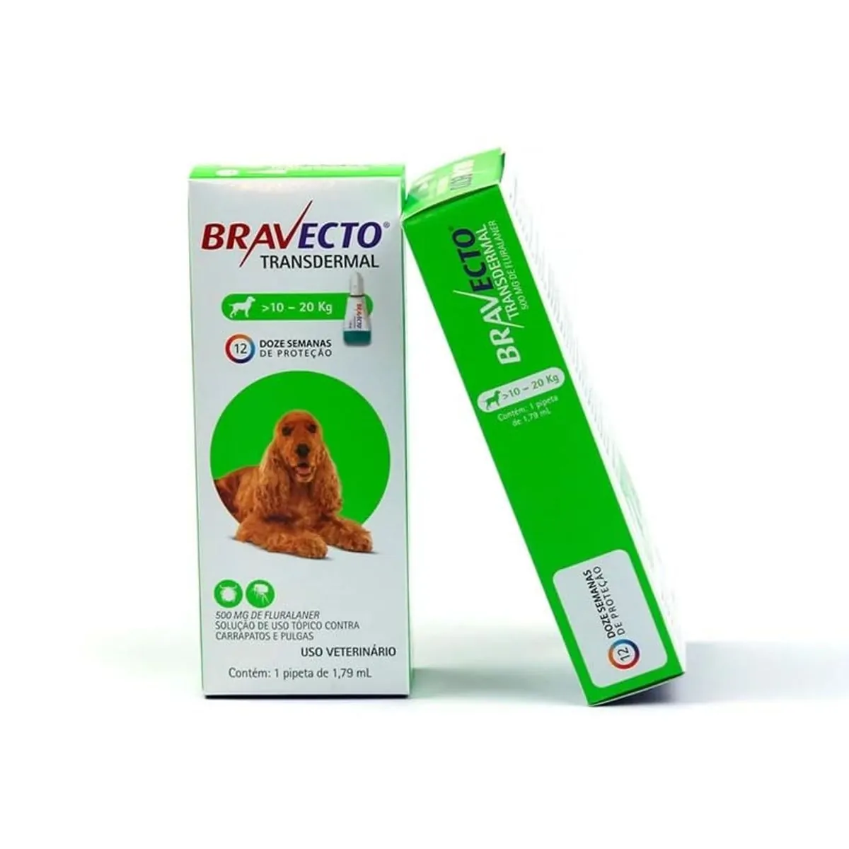 Antipulgas Bravecto Transdermal  500mg Cães 10 a 20kg Antipulgas Bravecto Transdermal  112,5mg Cães 10 a 20kg