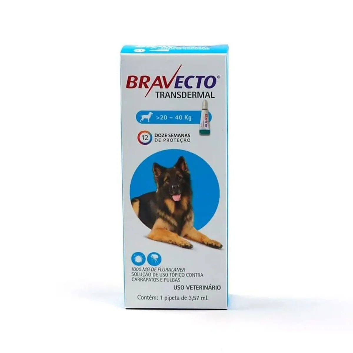 Antipulgas Bravecto Transdermal  1000mg Cães 20 a 40kg