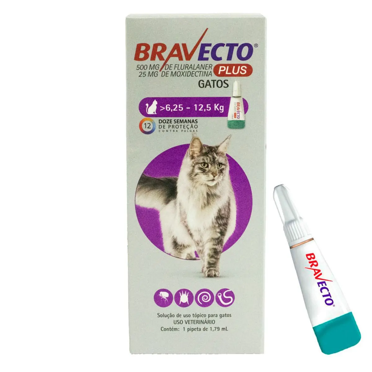 Antipulgas Bravecto Plus Gatos 6,25 a 12,5 kg