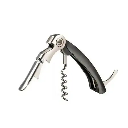 Saca Rolhas Garcom Em Aco Inox E Abs Cor Preta