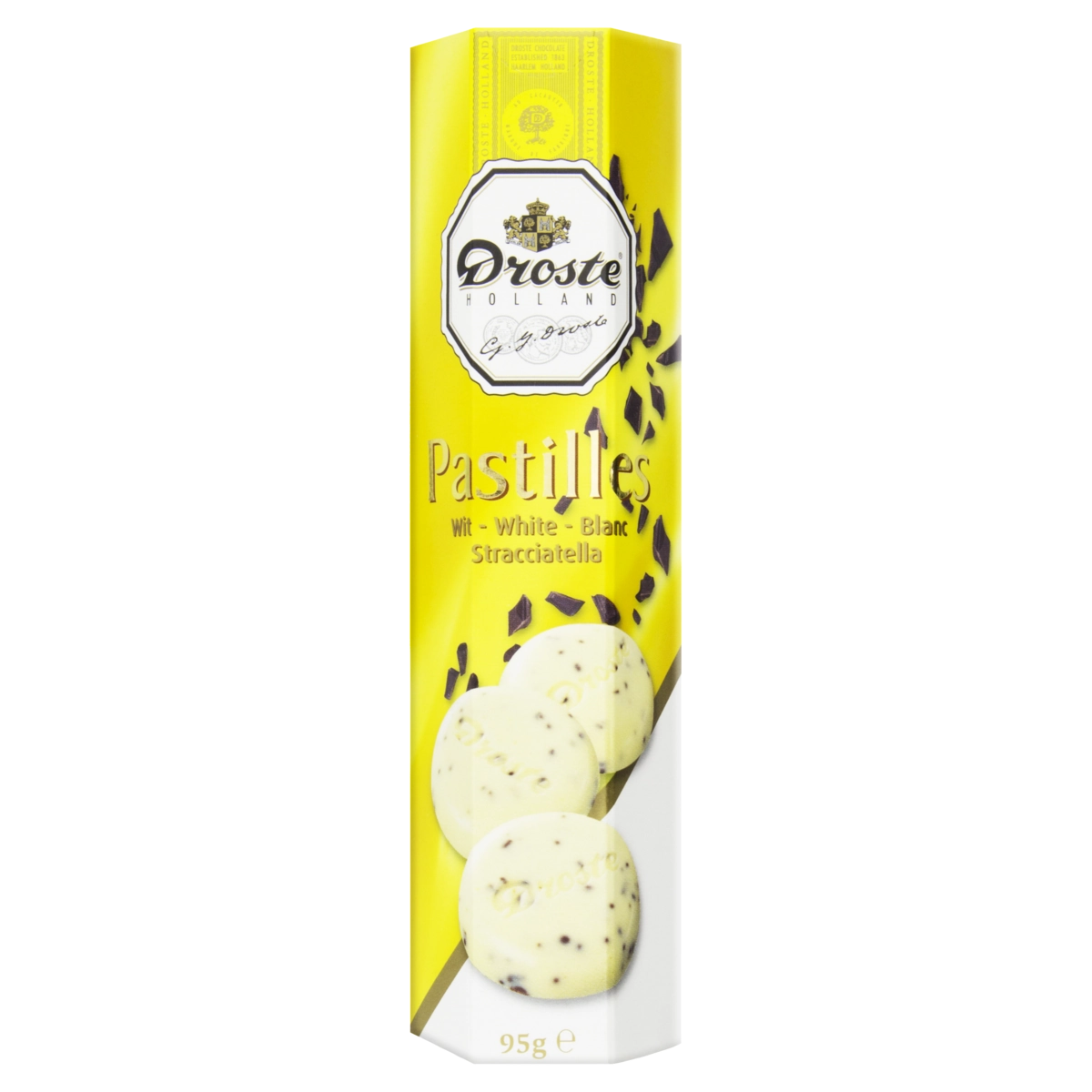 Chocolate Branco Com Baunilha, Cacau E Flocos Droste Holland Caixa 95g