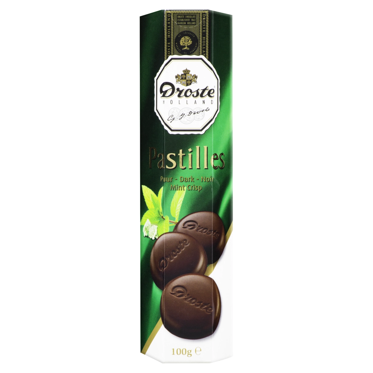 Chocolate Amargo Com Menta Crocante Droste Holland Caixa 100g