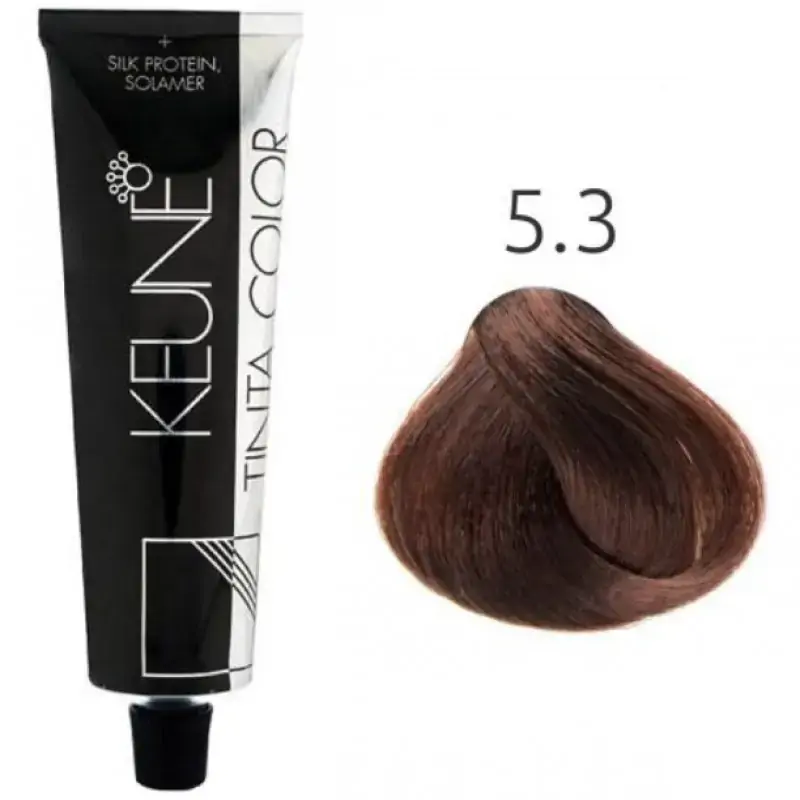 Tinta Color Silk Protein Solamer Hair Color 5.3 Light Golden Brown Keune