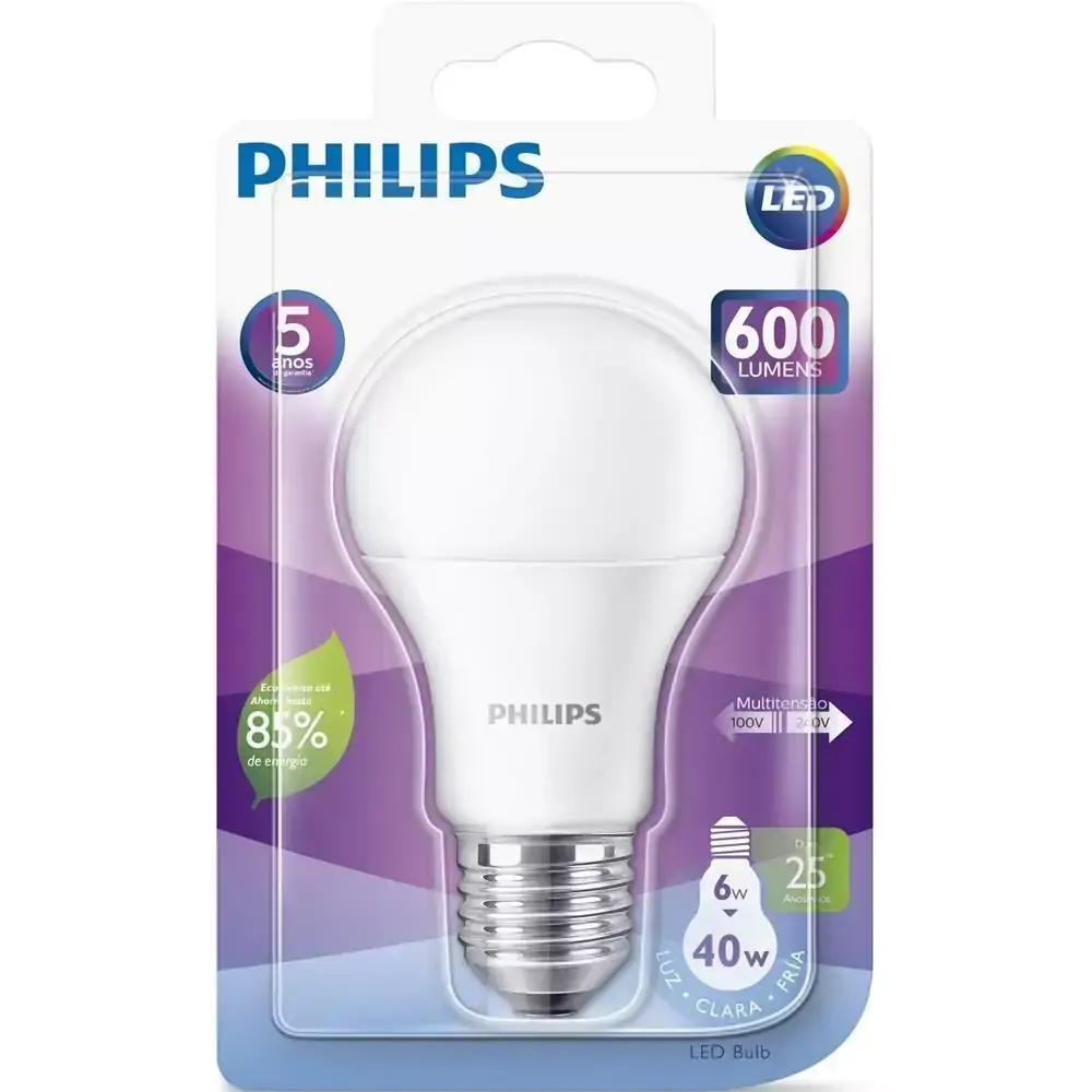 Lâmpada Led Bulbo a60 6w Bivolt 6500k