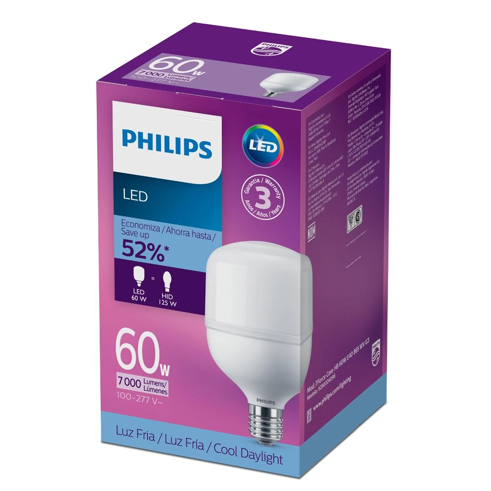 Lâmpada Led Philips Alta Potência 60w Br Fria 6500k Bv E40
