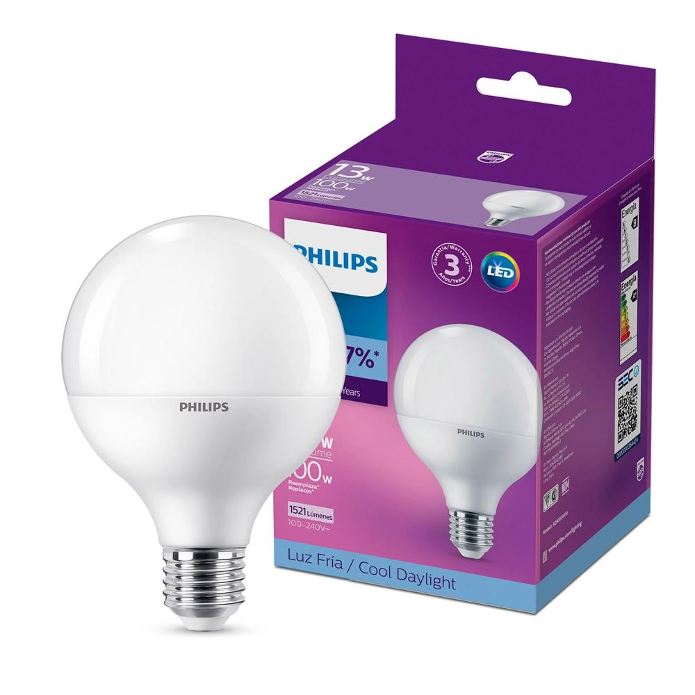 Lâmpada Led Philips Globe G93 13w Amarela Bv E27