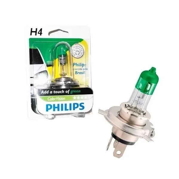 Lâmpada H4 60/55W 12V Color Vision Verde - PHILIPS 12342GREEN