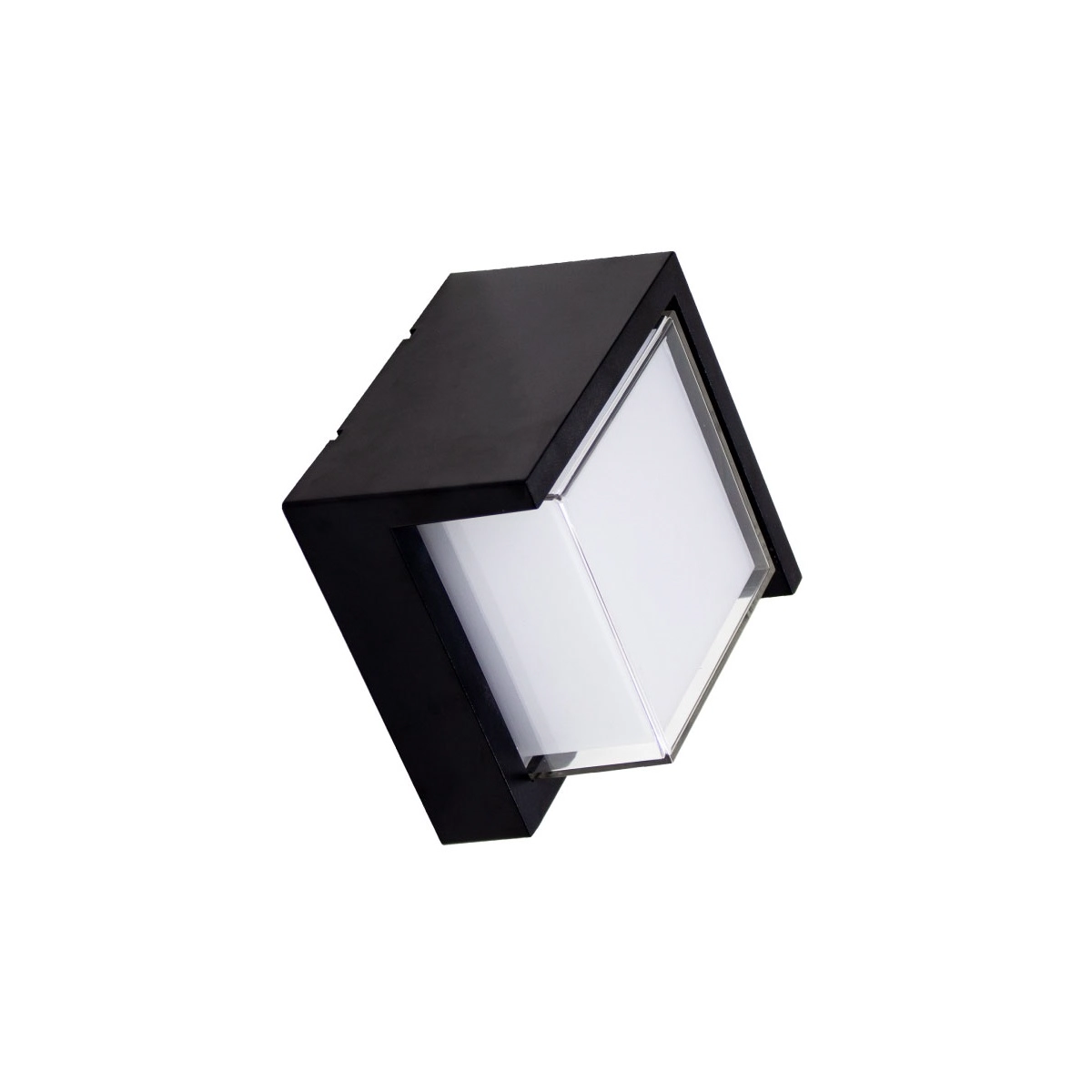 Arandela Iglu Preta Quadrada 16x16cm12w 3000k Ip65 St448