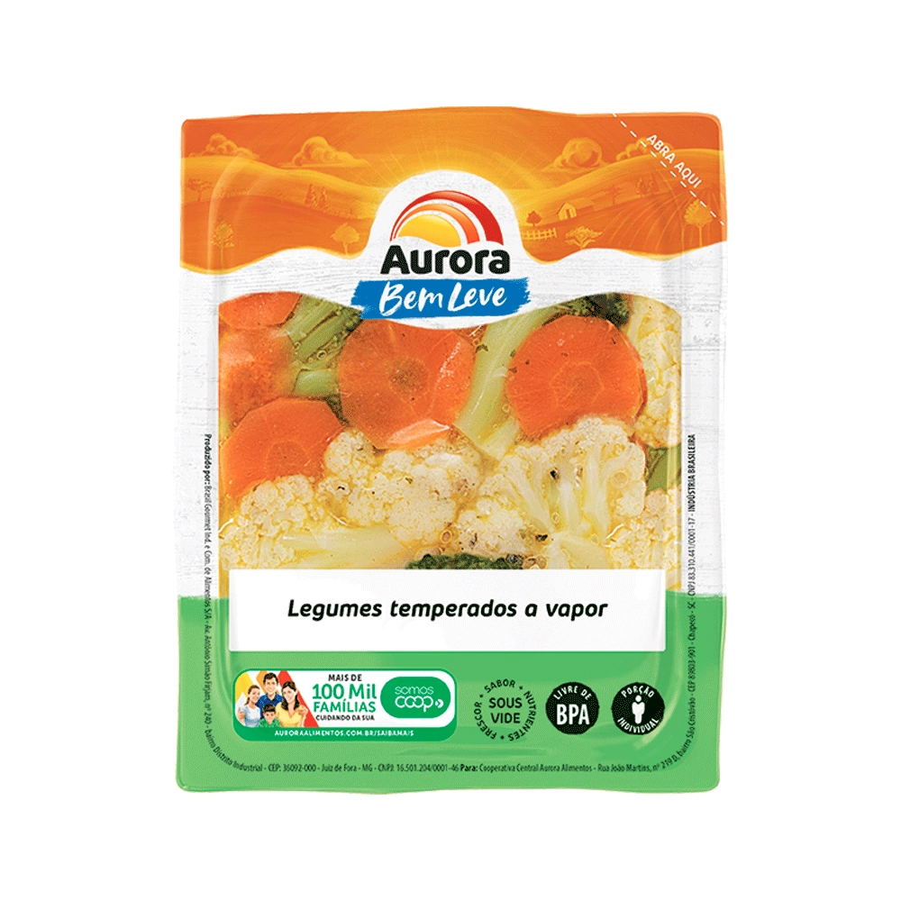 Alimento Pronto Legumes A Vapor Temperado Congelado Aurora 100g