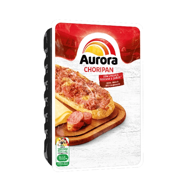 Pao Aurora Choripan 340g Linguica Tosc E Queijo